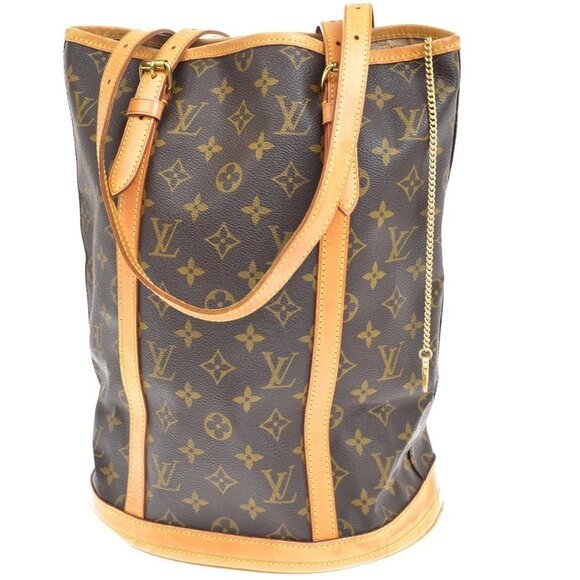 LOUIS VUITTON BUCKET GM Shoulder Tote Bag Monogram Leather Brown M42236 32AA060 - Picture 1 of 16
